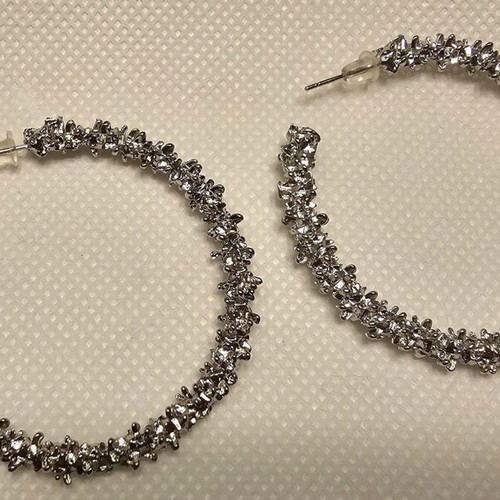 Hoop earrings and infinity bracelet like new, silver