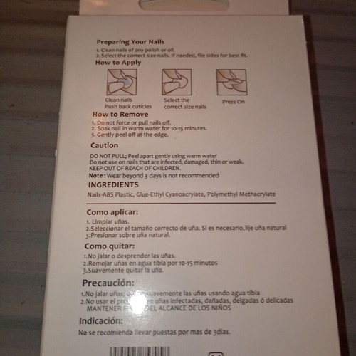 Manicure Sara 2 new, white red and black colors, universal size