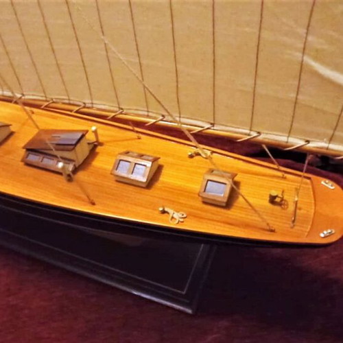 Wooden Handmade Racing Sailboat Like New Large Size