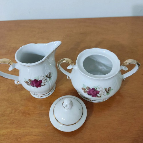 Porcelain sugar and milk set used, Russian brand