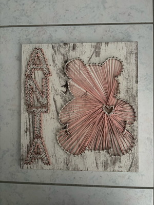 Χειροποίητο String Art με όνομα Άντα σε ξύλινη κορνίζα