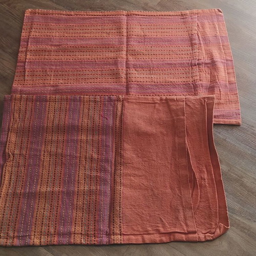 Woven pillowcases like new, set of two, brick color