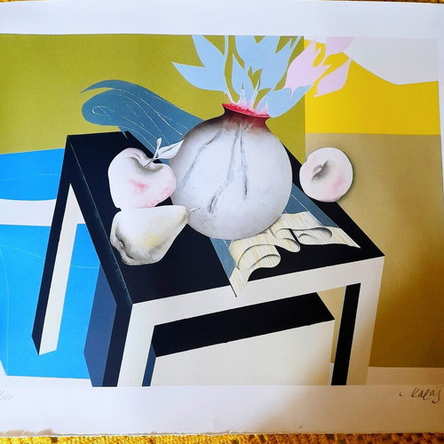 Christos Karas Silk Screen Print "Still Life" mint condition