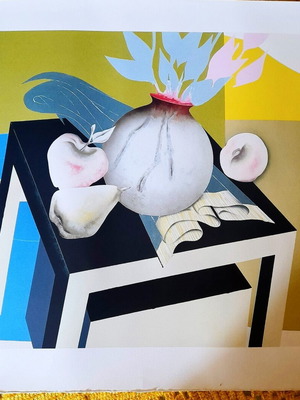 Christos Karas Silk Screen Print "Still Life" mint condition
