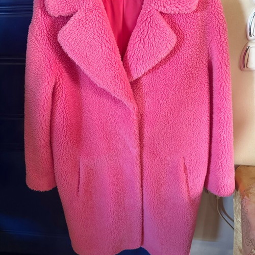 Stand Studio Teddy faux fur coat pink like new, size 42 IT