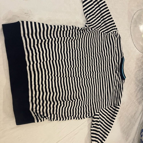 Etro Milano striped navy blue mariniera blouse XL used