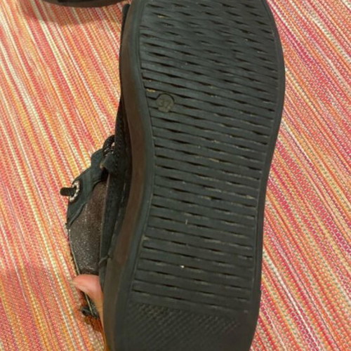 Women's Metallic High-Top Sneakers, Size 37, Black