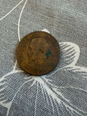 Napoleon III 1856 French copper coin, 19th century