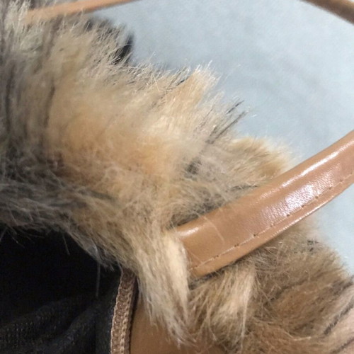 Faux Fur Animal Print Handbag like new, black and beige