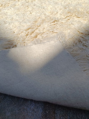 Handmade flokati rugs like new, white wool, loom woven