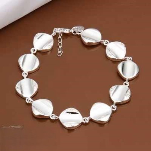Bracelet for women new, silver chain with square links