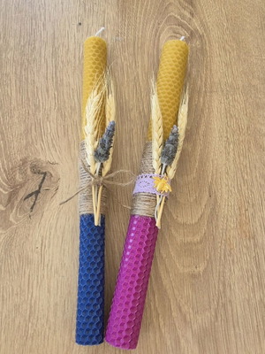 Two-color candles new beeswax sheet set of 2 pieces