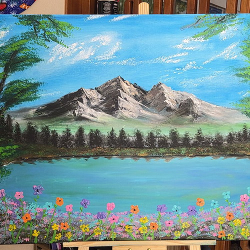 The Lake of Gentle Days Acrylic Painting 75×100cm New