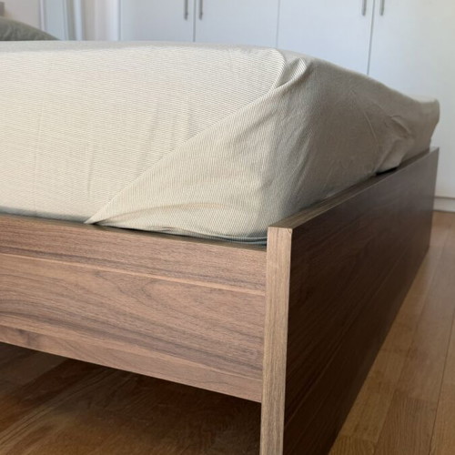 Bed with mattress, nightstands, dresser and mirror like new