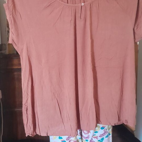 Viscose shirt in brown-salmon, like new, XXL size