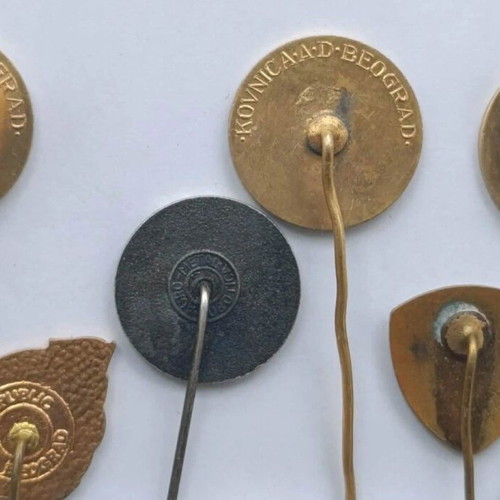 Yugoslavia Serbia King Alexander I Metal Stick Pin Badges Lot of 13 used