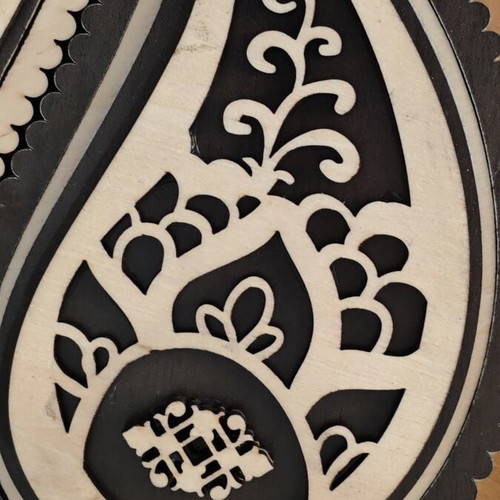 Handmade wooden Yin Yang Paisley jewelry box