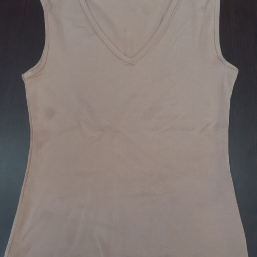 Helios women's beige blouse new, modal, V-neck, size S