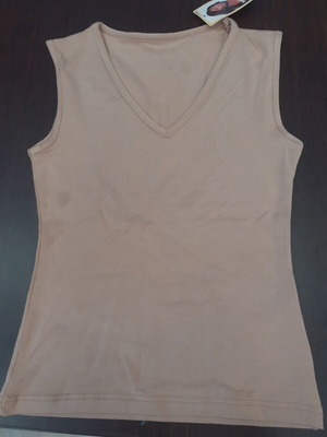 Helios women's beige blouse new, modal, V-neck, size S
