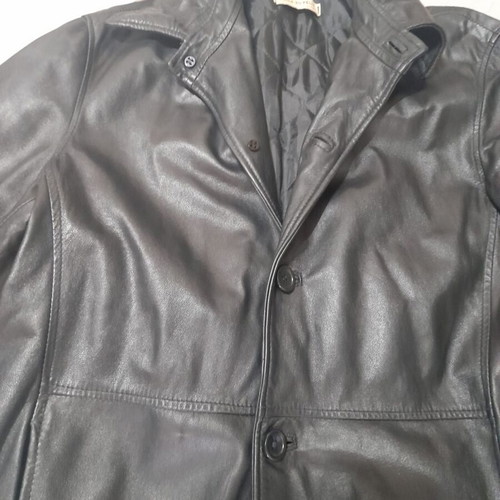 Leather men's trench coat Pelle su Pelle by I Matti XL like new, black