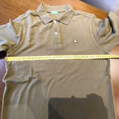 United Colors of Benetton long-sleeve polo shirt 170cm like new, olive green
