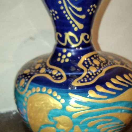 Handmade vase new, hand-painted, height 14 cm