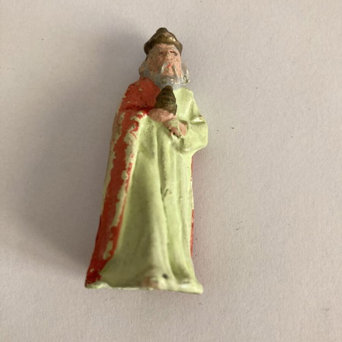 Vintage Gesso Nativity Wise Man Figurine Melchior 1940s