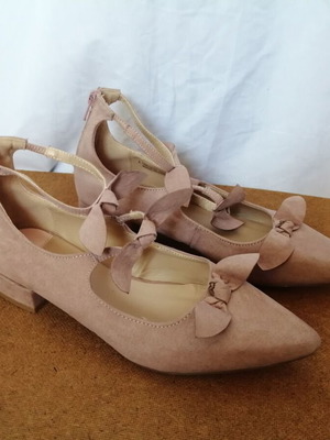 Dorothy Perkins pink ballerina shoes used, size 38, bow detail