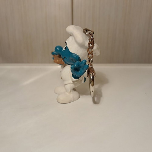 Smurf keychain miniature Cook Smurf Schleich 1978 like new