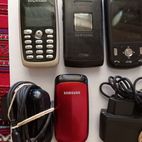 Vintage mobile phones used, collection with Nokia Samsung LG Sony Ericsson