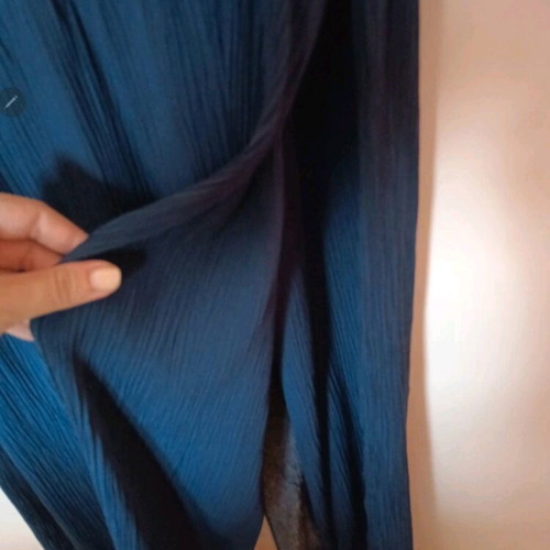 Blue long vest used, lightweight viscose fabric, size XL