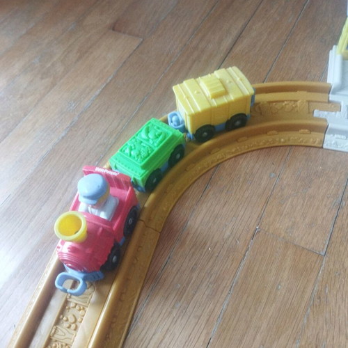 Fisher Price train used with tracks, buildings and carriages