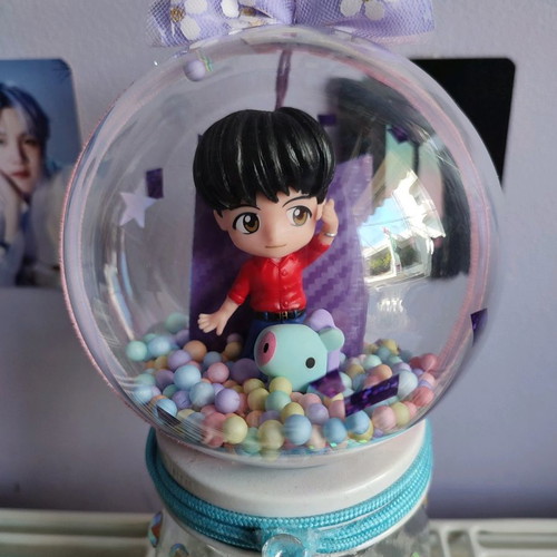 Handmade BTS ball with J-Hope figure and BT21 Mang, new