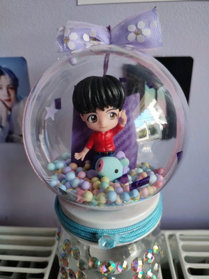 Handmade BTS ball with J-Hope figure and BT21 Mang, new