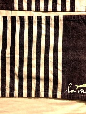 Placemats new, pack of 4, white cotton with blue stripes