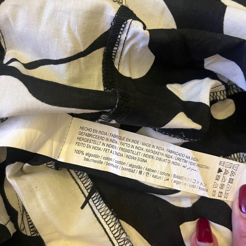 Stradivarius Floral Shirt Dress XS like new, black and white