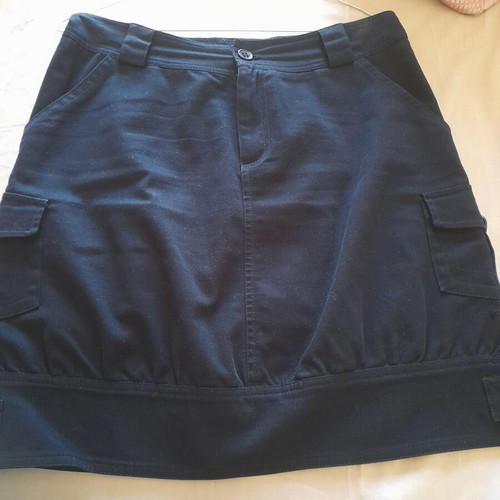 Corduroy skirt black, like new, adjustable hem