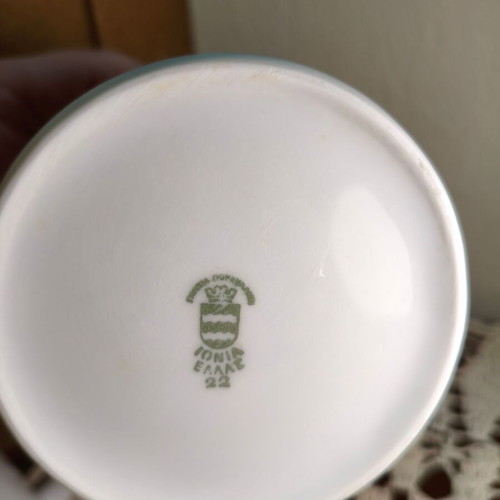 Set of 3 vintage Ionia Hellas porcelain milk jugs from 1970