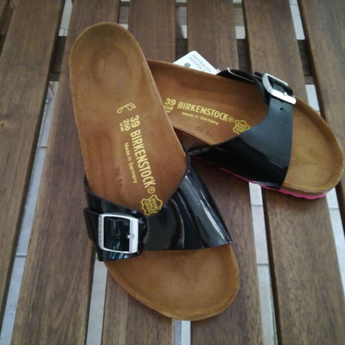 Birkenstock Madrit sandals new, size 39 EU, black patent leather