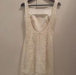 Manolo lace dress with open back like new, beige, size M