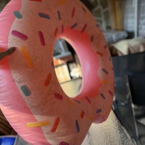 Inflatable Donut Pool Float with Colourful Sprinkles