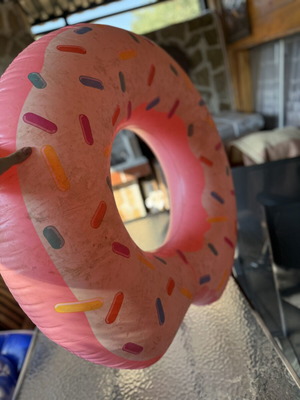 Inflatable Donut Pool Float with Colourful Sprinkles