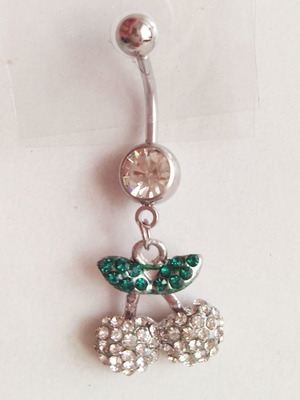 Navel piercing new cherry design surgical steel