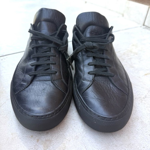 Common Projects Black Leather Sneakers EU 42 Unworn