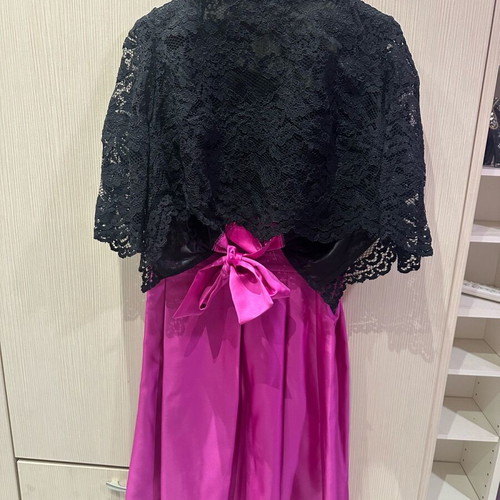 Charly evening set like new with lace crop top and satin skirt