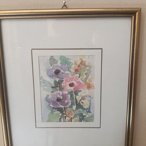 Hand-painted watercolor painting like new, 26x23 cm, Italy