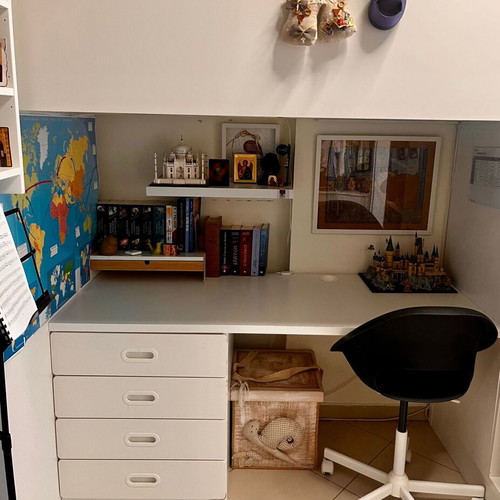 IKEA SMÅSTAD loft bed with desk, drawers and shelves, used