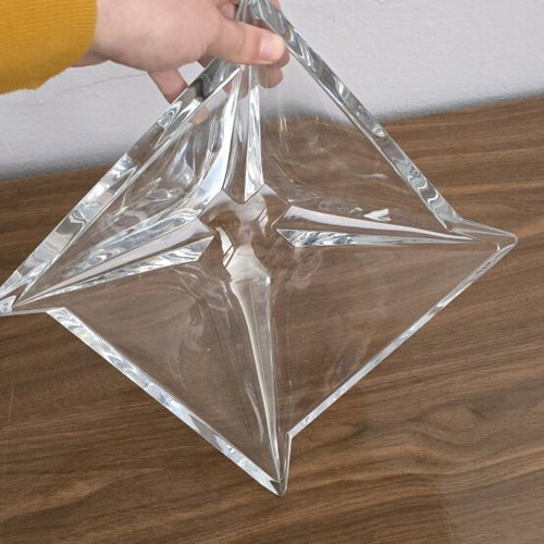 Rogaska crystal bowl modern geometric design like new