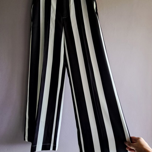 Frida Kahlo striped pants black and white new SheX