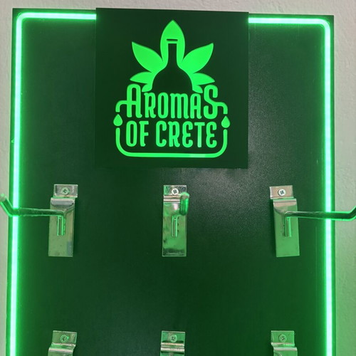 Wooden display stand with LED Neon lighting used